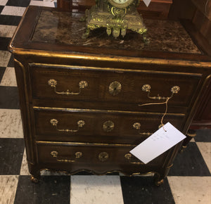 Matched Pair Designer Brand Marge Carson Marble Top Bedside Chest c.1990s
