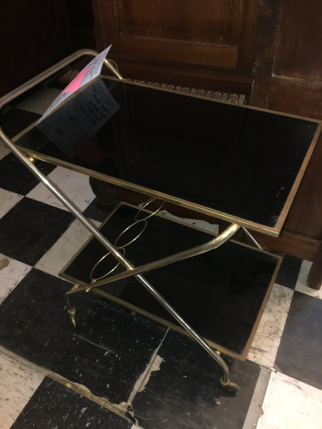 French Brass Mid Century Bar Cart HARD TO FIND