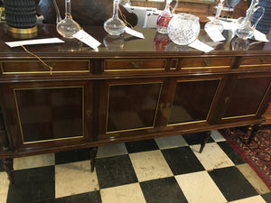 French Directiore Style Mahogany Ormolu Trimmed Sideboard c.1950s (HAS MINOR SCRATCHES TO TOP)