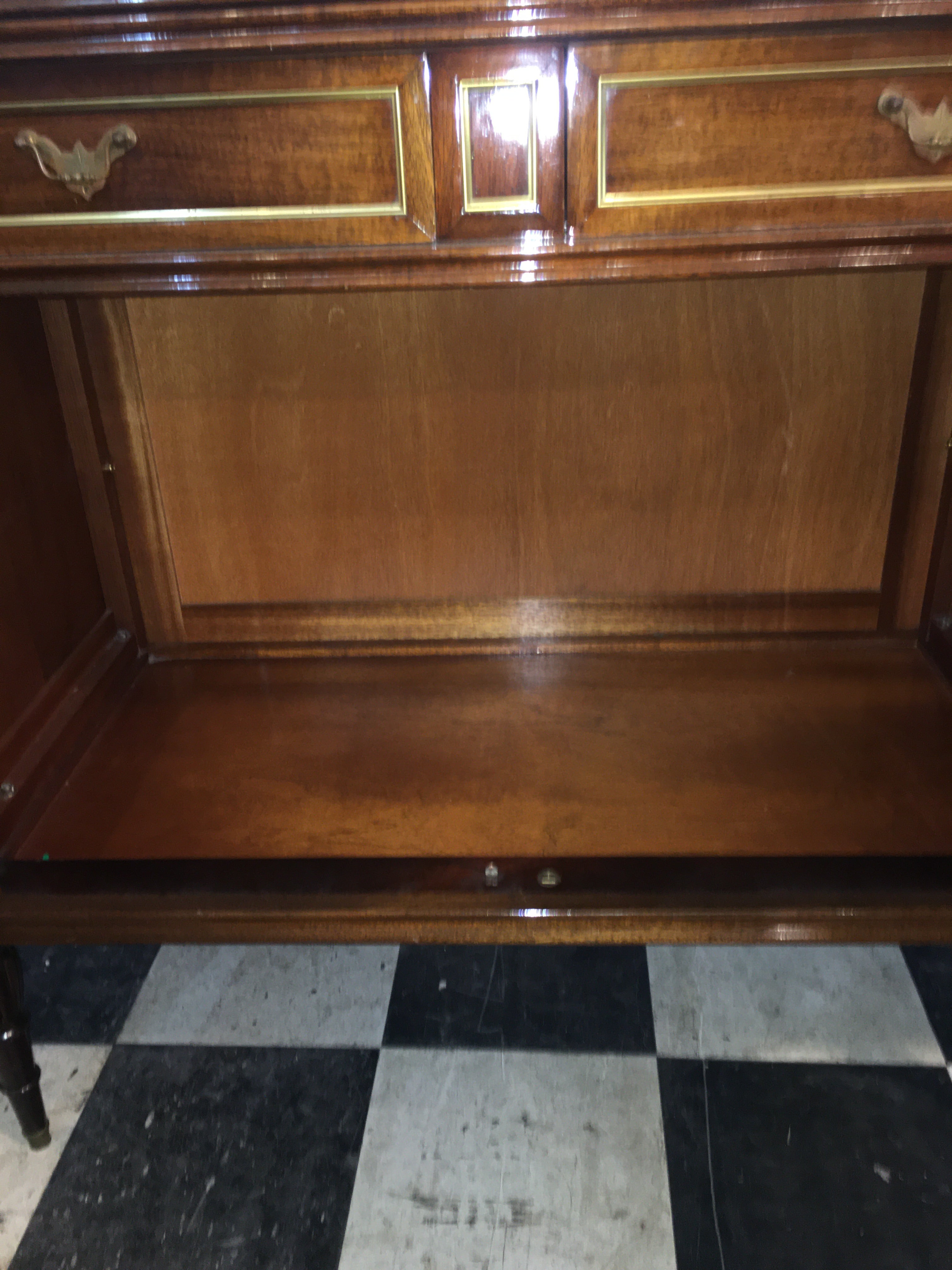French Directiore Style Mahogany Ormolu Trimmed Sideboard c.1950s (HAS MINOR SCRATCHES TO TOP)