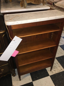 Impossible To Find French Marble Top Petite Bookcase  c.1930s