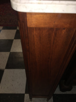 Impossible To Find French Marble Top Petite Bookcase  c.1930s