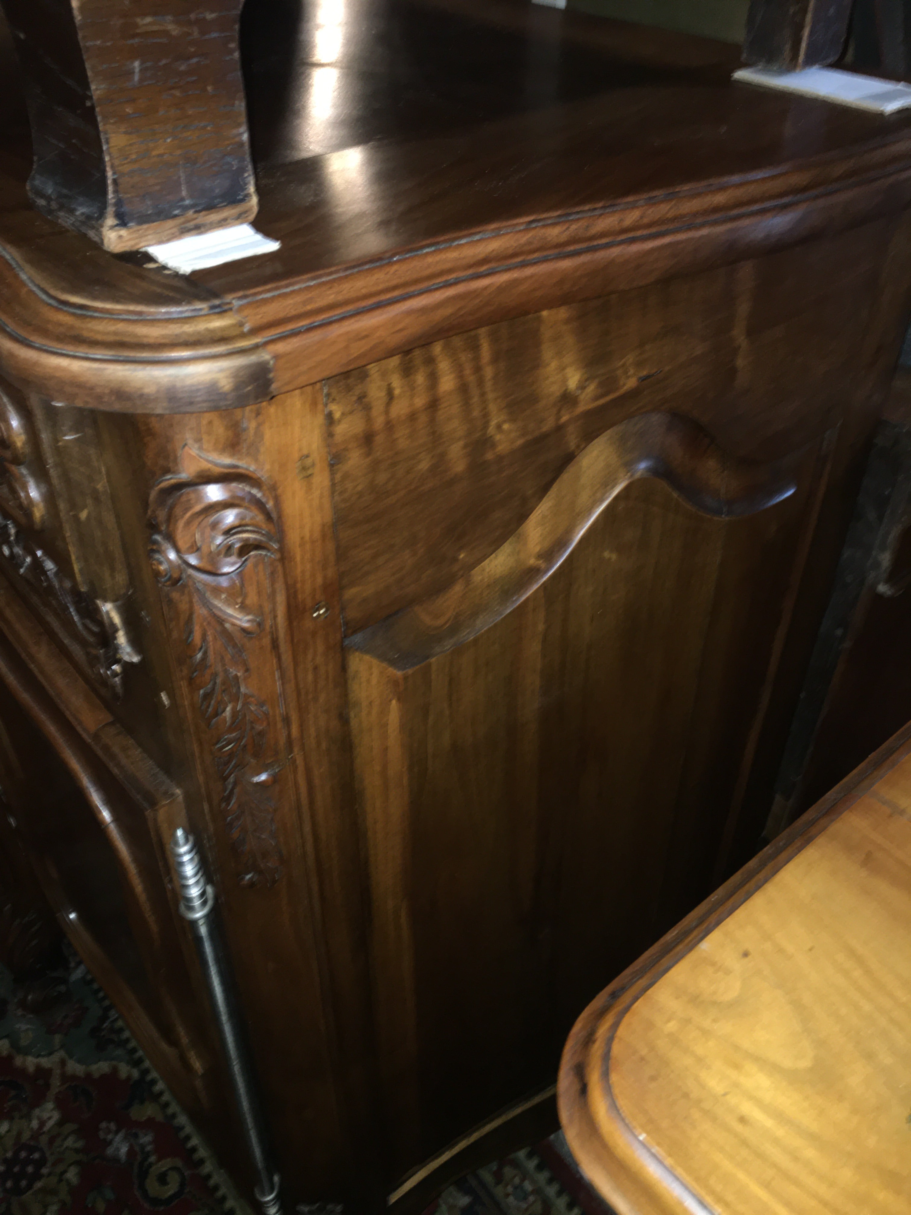 Exquisite French Carved Walnut Country French Sideboard  c.1900