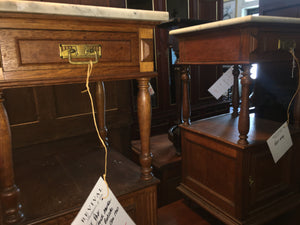 Near Pair Of French Marble Top Bedside Cabinets  c.1900