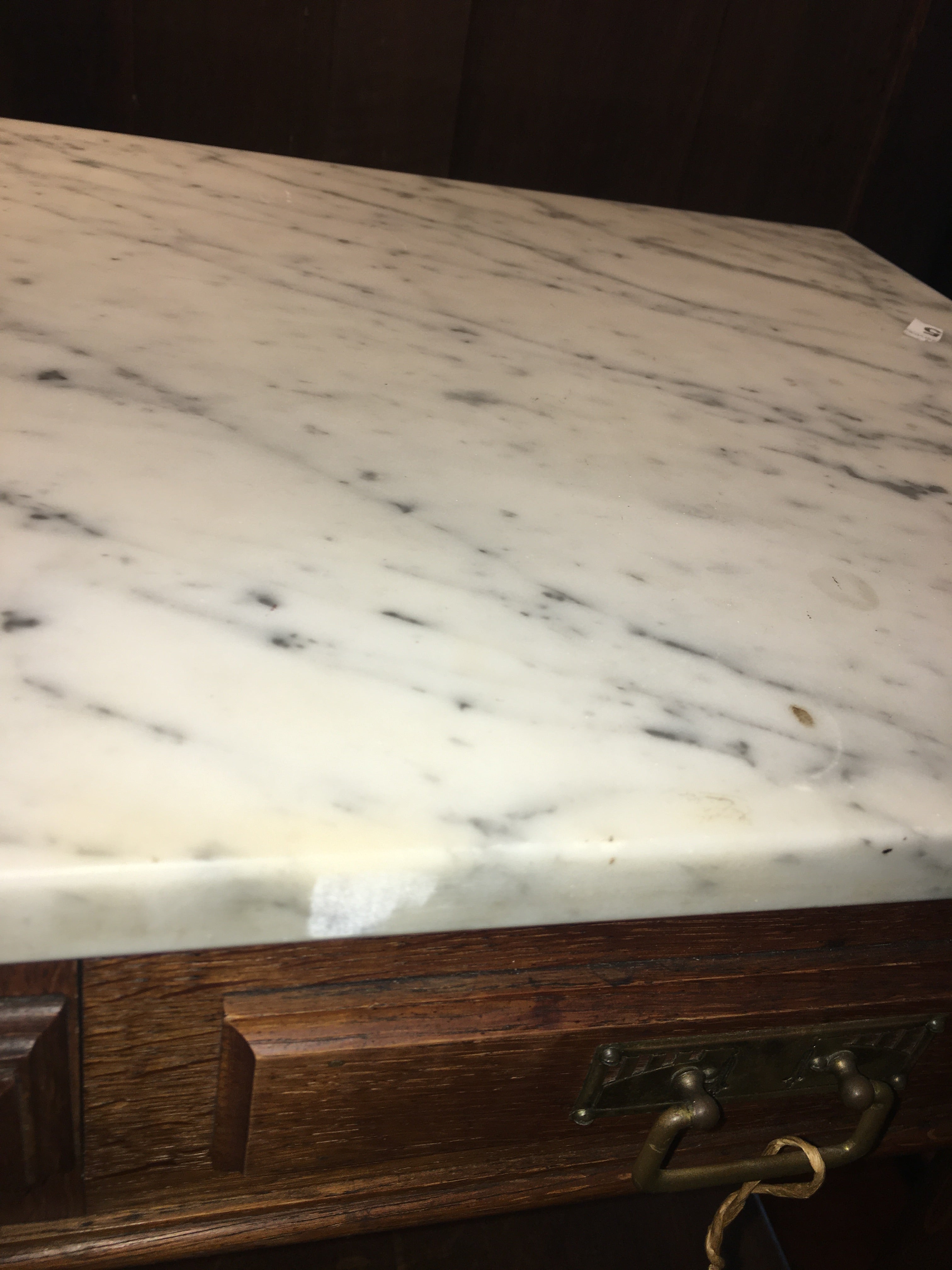 Near Pair Of French Marble Top Bedside Cabinets  c.1900