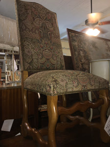 SET OF 6 FRENCH HIGH BACK MOUTON FOOT DINING CHAIRS  c.1920s