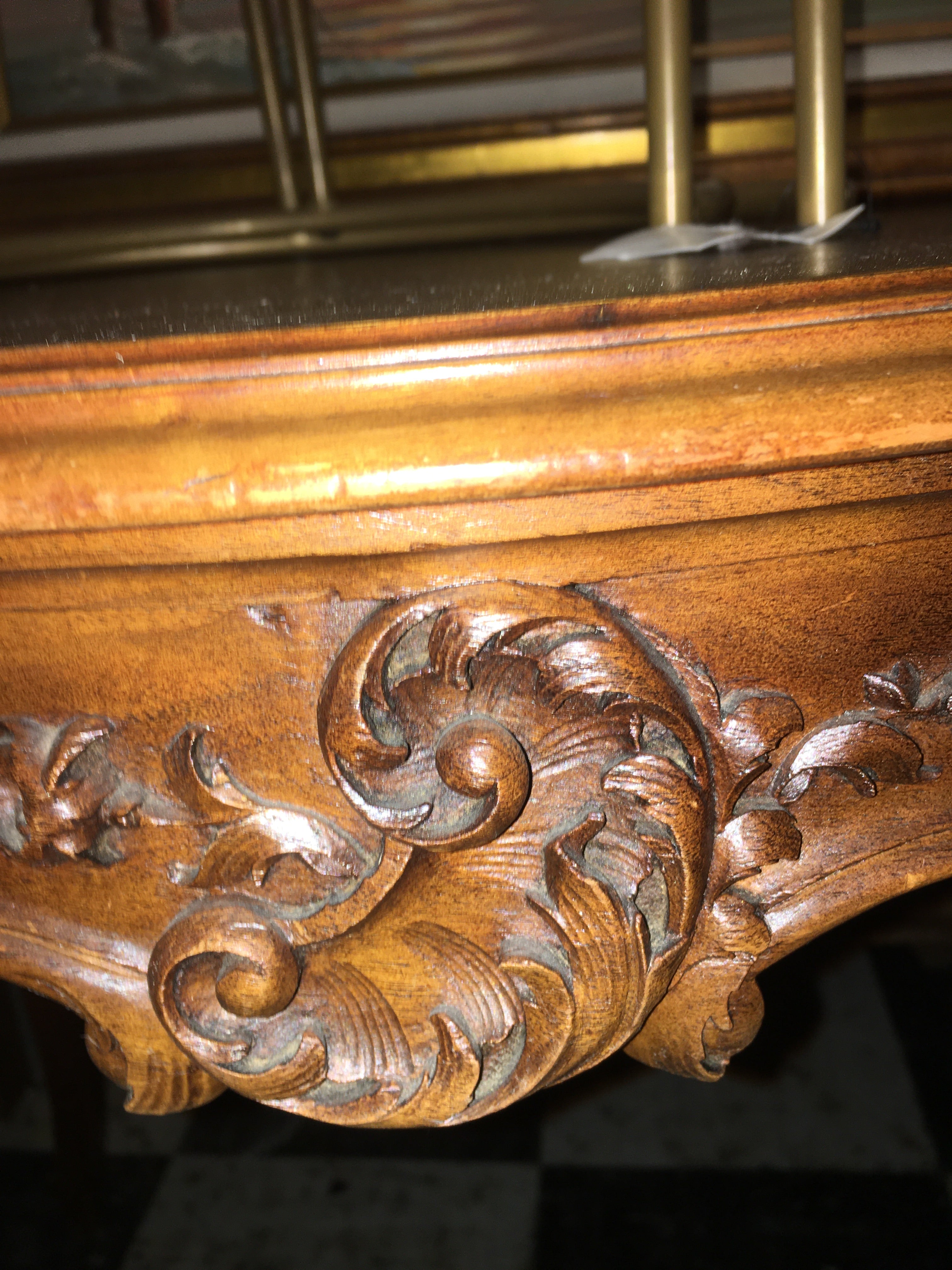 FRENCH CARVED WALNUT PARLOR TABLE  c.1900