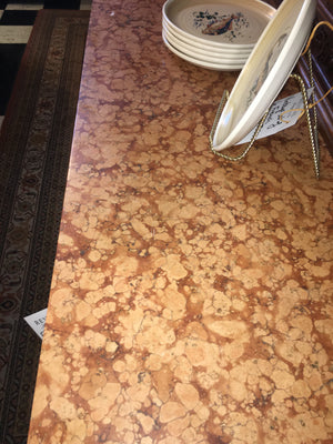 FRENCH WALNUT RENAISSANCE STYLE MARBLE TOP SHALLOW SIDEBOARD  c.1900