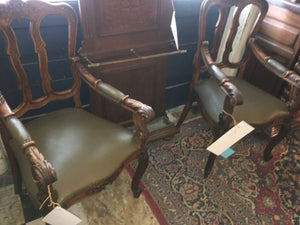 PAIR FRENCH OAK CAPTAINS OR ARM CHAIRS  c.1920s