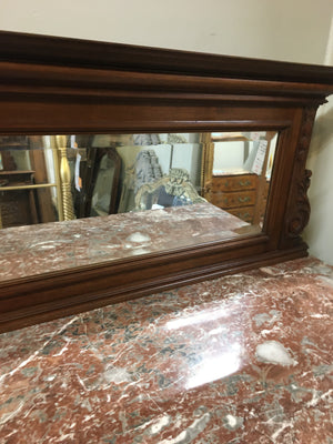 HENRI II STYLE CARVED WALNUT MARBLE TOP-MIRROR BACK DESSERT SERVER  c.1900