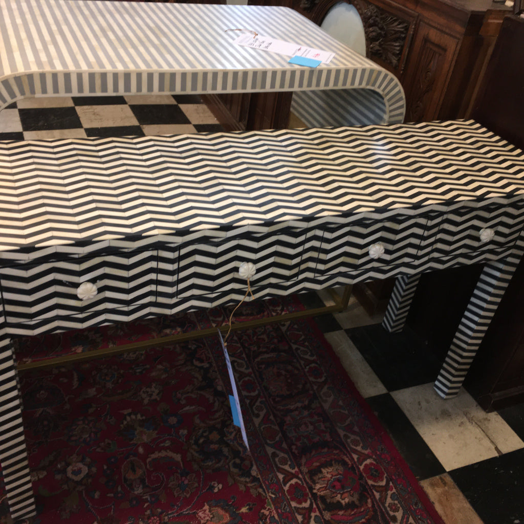 NEW DESIGNER INLAID BONE CONSOLE OR SOFA TABLE