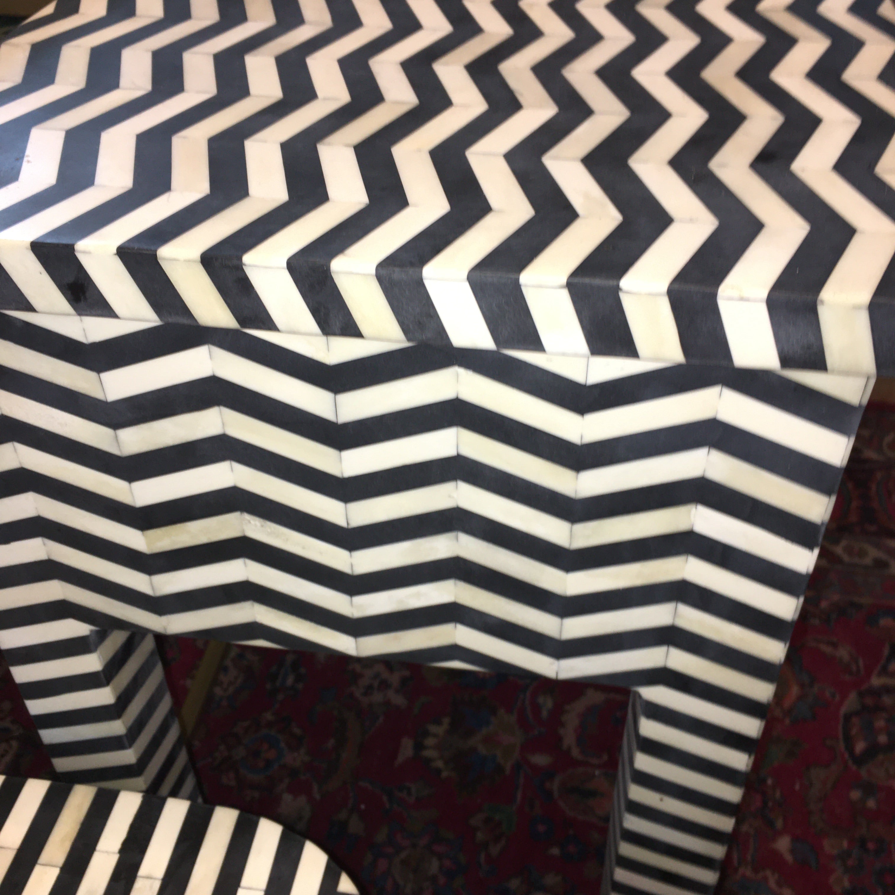 NEW DESIGNER INLAID BONE CONSOLE OR SOFA TABLE
