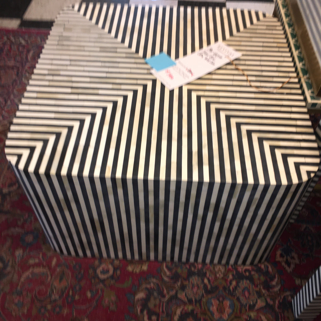 NEW DESIGNER INLAID BONE COFFEE TABLE CUBE