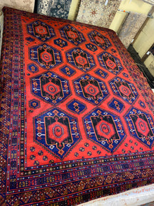 9'3" x 12'8" Antique Handwoven Wool Rug