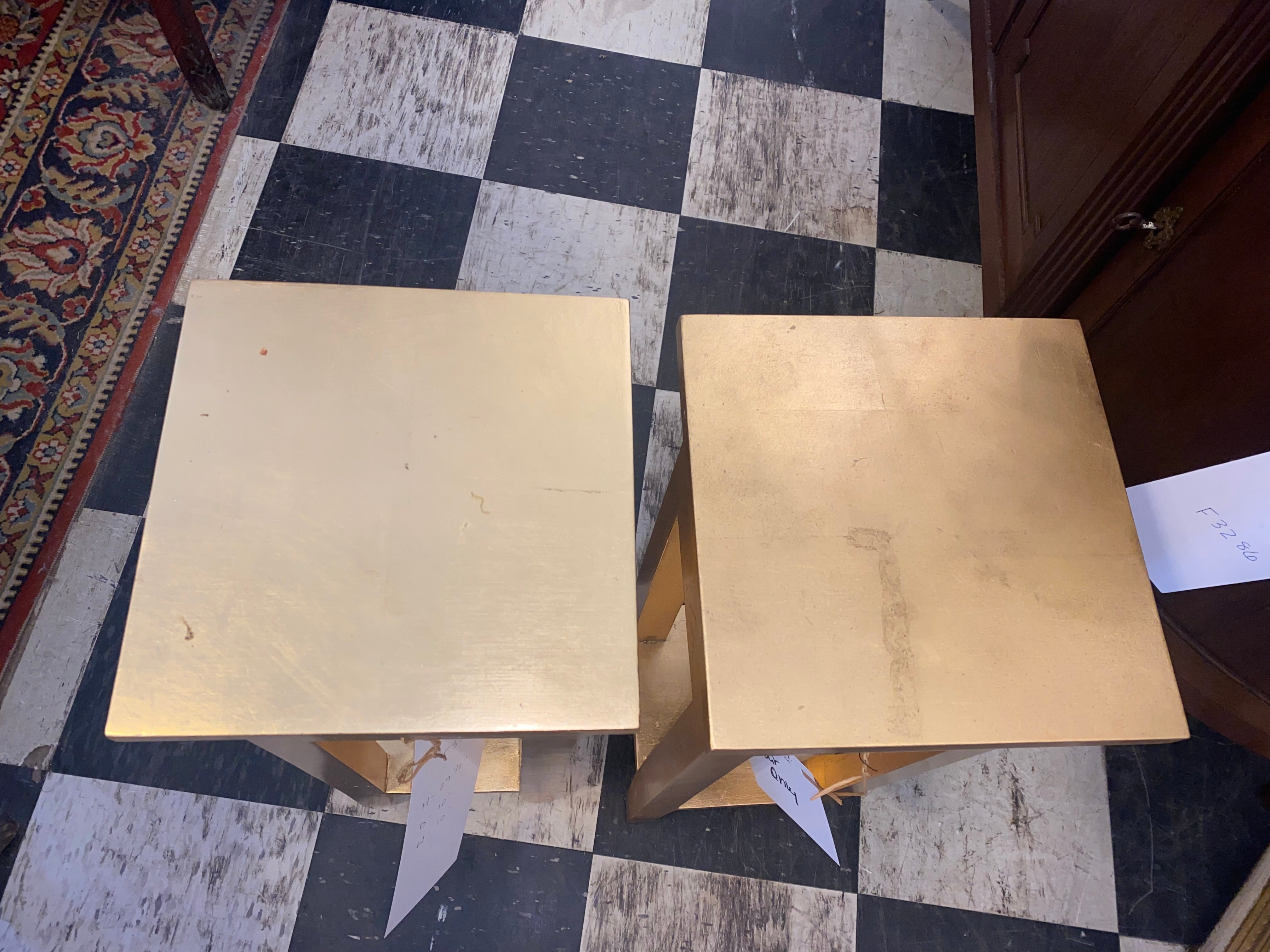 Pair of Petite Gold Tables New